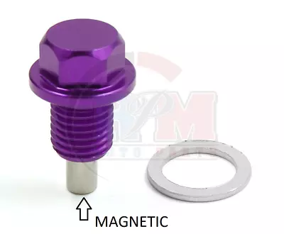 Anodized Aluminum Purple MAGNETIC Oil Drain Plug ADP541PUR For Mazda MX-5 Miata • $14.38