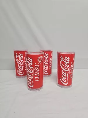 Vintage Coca-Cola Red Glasses Retro Coke Tumbler Cups - Set Of 4 • $20