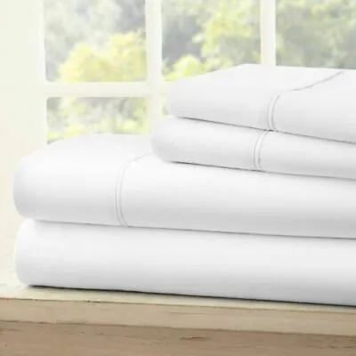 Brand New 1000TC Hotel White Solid 100%Egyptian Cotton All UK Bedding Set & Size • £80.99