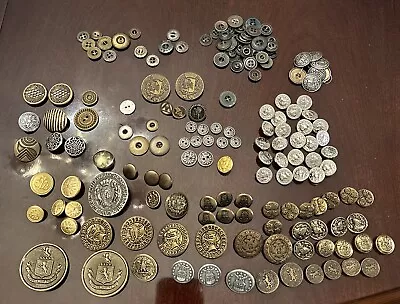 Beautiful Large Lot Antique & Vintage Metal Buttons Misc Picture Military Gesch • $24.95