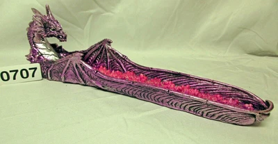 $14.39 • Buy Purple Dragon With Crystal's Insence Stick Burner Holder- 707