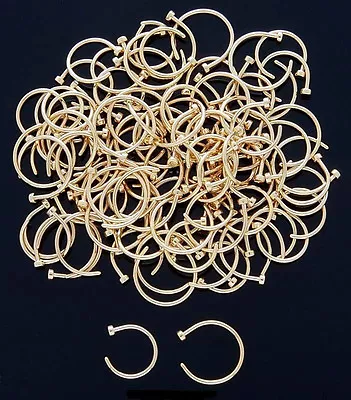 10pc Gold Plated 316L Steel Nose Hoops Wholesale Body Jewelry 20g18g16g Rings • $10.99