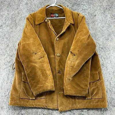 VTG Trailmaster Jacket Mens 2XL Brown Sherpa Fleece Lined Corduroy Coat 90s • $39.95