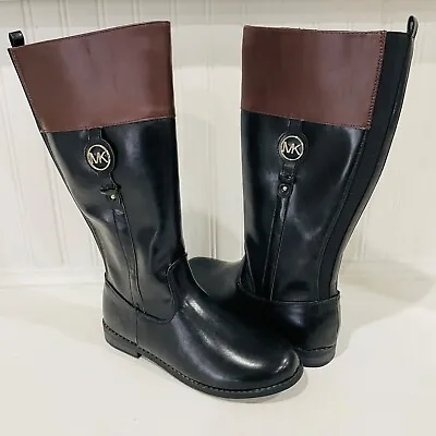 Michael Kors Emma Calotta Brown/Black Tall Riding Boots Size 5 • $15.29