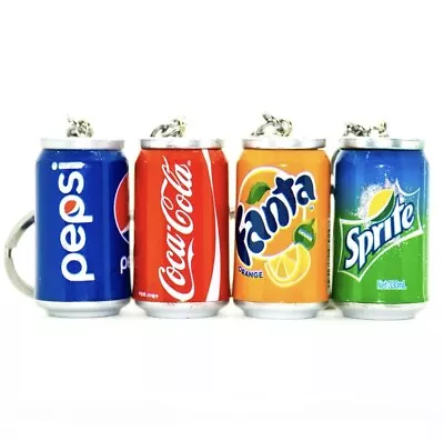 Super Fun Novelty Keyrings Coke - Pepsi - Sprite - Fanta Orange Soda Can • £4.49