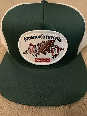 Supreme AMERICA’S FAVORITE Mesh Back  5-PANEL HAT/ Green • $65