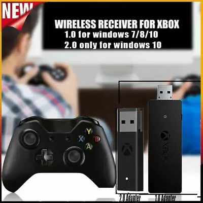 USB Wireless Receiver Adapter For Windows 7/8/10 Xbox One Games Controller Black • $22.55