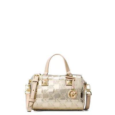 NEW Michael Kors - Mini Bauletto Grayson In Vernice Pale Gold - 32H3GGYC1O - PAL • $350