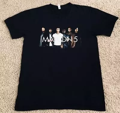 Maroon 5 Tour 2016 Cities American Apparel Concert Black T-Shirt Size Large • $22.99