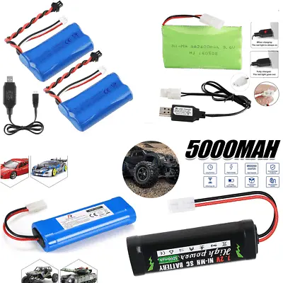 9.6v 2400mAh Ni-MH KET 2P Connector Rechargeable Battery Pack For RC Car Truck • £9.89