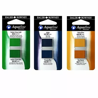 £3.60 • Buy Daler Rowney Aquafine Watercolour Half Pans Twin Pack