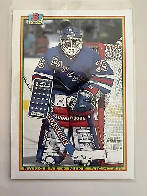 1990-91 Bowman - Mike Richter # 218 (RC) - New York Rangers • $2