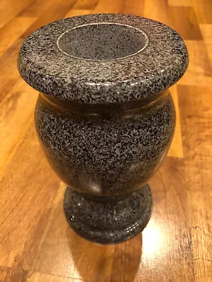 5x5x9 Charcoal Turned Solid Granite Memorial Vase Polished - W/ Drain Hole - NIB • $110