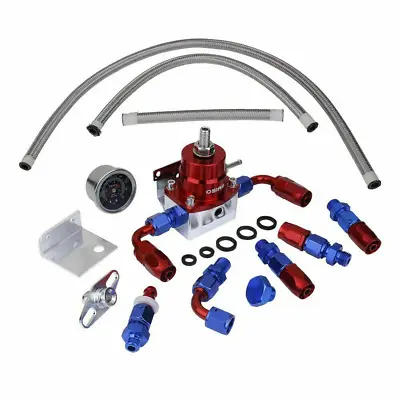 Universal Adjustable Fuel Pressure Regulator Kit AN6 Fitting 160PSI Oil Gauge • $65