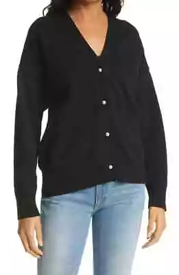 NEW Staud Women's Paola V-Neck Cardigan In Black Size M #S4305 • $135.99