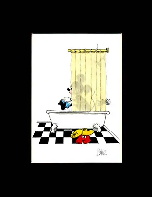 Humorous Bathroom Print Of Disney’s Mickey In The Shower • $15