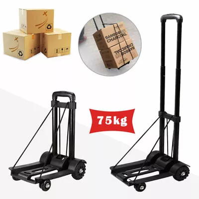 75KG Heavy Duty Folding Lightweight Hand Sack Trolley Cart Wheel Truck Barrow UK • £17.99