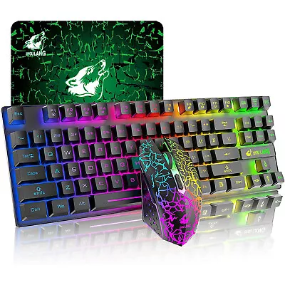 Wireless Gaming Keyboard And Mouse Combo Rainbow Backlight Mechanical Feeling  • $45.99