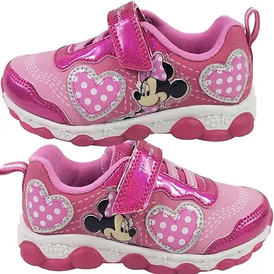 Disney Girls' Minnie Mouse Shoes LED Light Up Shoes Pink Size 6781011 • $34.99