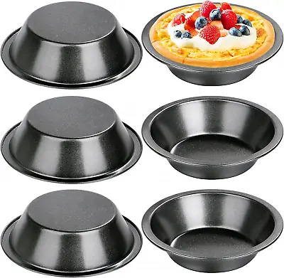 Doesnotapply 6 Pack Mini Pie Dishes Quiche Pie Tart Tins Individual Round Pie • £12.69