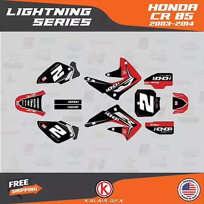 Graphics Kit For Honda CR 85 2003-2014 CR85 LIGHTNING-Red • $65.99