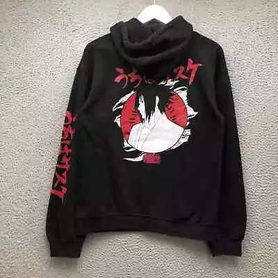 Naruto Shippuden Sasuke Uchiha Anime Manga Sweatshirt Hoodie Men's Small S Black • $29.99