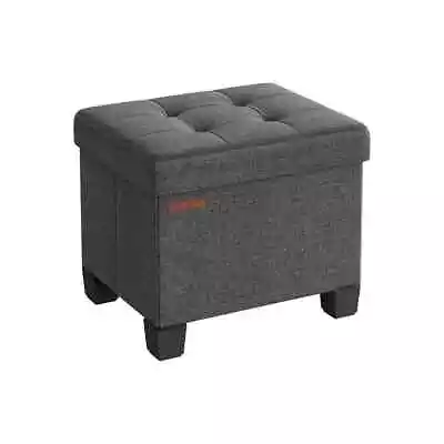 SONGMICS 12.6''D X 15.8''L X 13.2''H Storage Ottoman Dark Gray • $25