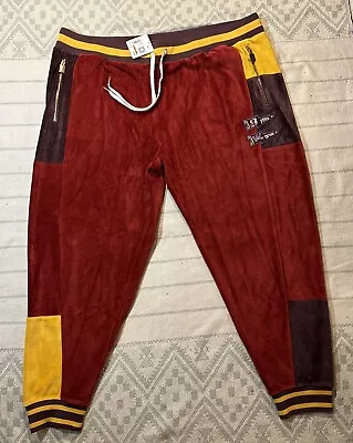 NWT Puma Velour Track Suit Pants Yard WAL Men’s 4XL Intense Red Mustard Yellow • $75