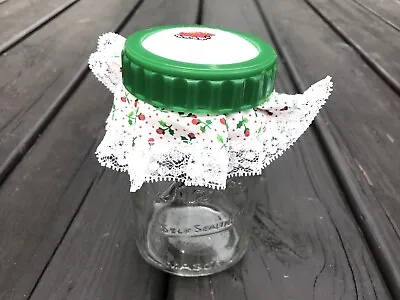 ANTIQUE Cross Stitched Lid Crocheted Embroidered Cover Jam Jelly Kerr Mason Jar • $19.50