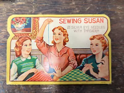 Vintage Sewing Susan Needles W/Threader Book New Old Stock #1 • $14.99