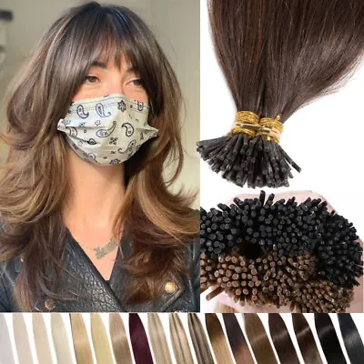 US CLEARANCE Remy Stick I Tip Human Hair Extensions Micro Ring Thick 100g 0.5g/s • $40.42