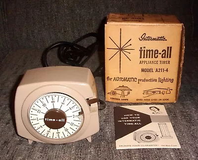 Vintage Intermatic Time-all Appliance Timer Model A211-4 W Orig Box Instructions • $8.50