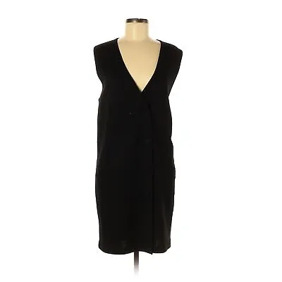 Preview Collection Vintage Black Merino Wool Knit Wrap Sweater Dress Sz M • $27.99