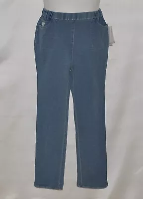 Quacker Factory Short DreamJeannes Pull-On Ankle Pants Size S Bleached Denim • $16.79