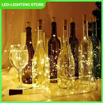 BUY 6 GET 6 — Bottle String Lights Battery Cork Shaped Wedding Party 20 Led 2M • £1.49