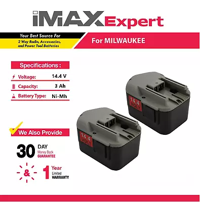 2x 14.4V 3Ah NiMh Battery For Milwaukee 48-11-1000 48-11-1014 48-11-1024 • $69.59