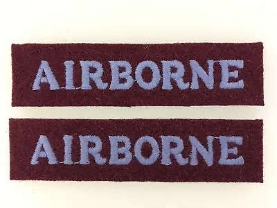 £5.95 • Buy PAIR Of Britain/British Army WWII 'Airborne' Cloth Shoulder Titles Paratrooper