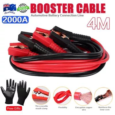 4M 2000AMP Car Truck Jumper Leads Jump Start Starter Booster Heavy Duty Cable • $22.99