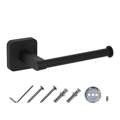 JASSFERRY 143mm Black Wall Mounted Toilet Paper Holder Tissue Holder Rustproof • £9.79