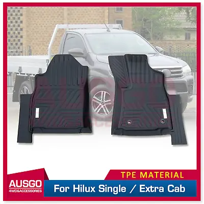 AUSGO TPE Floor Mats For Hilux Auto Single / Extra Cab 2015+ Door Sill Covered • $183.99