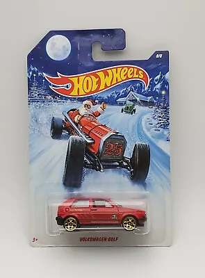 2014 Hot Wheels Walmart 8/8 Holiday Hot Rods VOLKSWAGEN GOLF Red W/Gold 5Y Spoke • $14