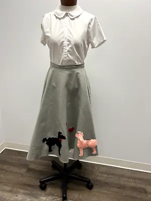 Vintage Handmade Grey Felt Poodle Skirt 1950s Grease Costume Play • $45