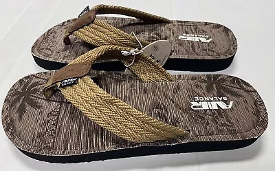 Air Balance Palm Tree Flip Flops Brown Sandals Men's Size 7 8 9 10 11 12 • $11.69