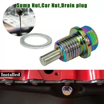 Accessory M14*1.5 Magnetic Oil Drain Plug Bolt Sump Nut Aluminum Alloy Car Parts • $6.26