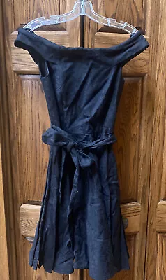 Vintage 90’s A. J. Bari Sz 4 Prom Dress Black Off The Shoulder W/Pockets • $19.99