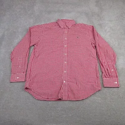 Vineyard Vines Shirt Mens Medium Red Gingham Check Slim Fit Whale Button Up • $19.96