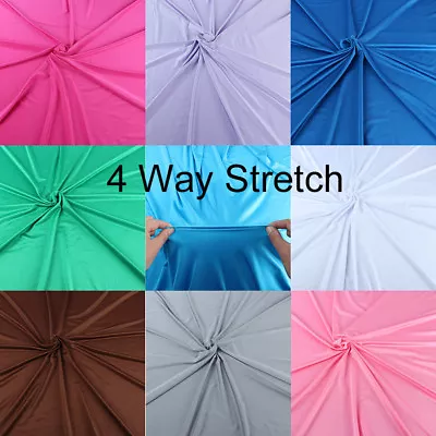 4 Way Stretch Shiny Milliskin Fabric Super Elastic Spandex 58  Wide Yard • $12.47