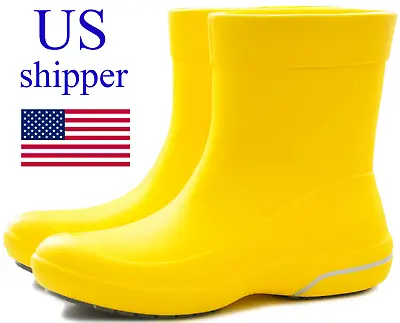 Womens Garden Boots Rain Boots Short Ankle-High Wide Calf Pull-On Style • $39.80