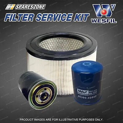 $66.19 • Buy Wesfil Oil Air Fuel Filter Service Kit For Kia Pregio 3VRS Van 2.7L D 02-04