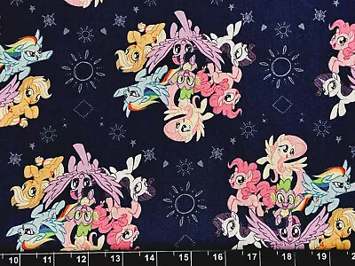 My Little Pony Horse Star Packed Rainbow Love Heart Hasbro 18 X21  Fat Quarter • $4.99